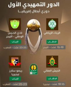 مواجهات الأندية المغربية في الأدوار التمهيدية لكأسي أبطال افريقيا لكرة القدم وال”كاف”
